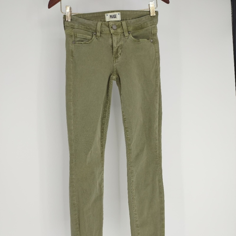 Paige Verdugo Ankle Olive Green Skinny Jeans Size 24